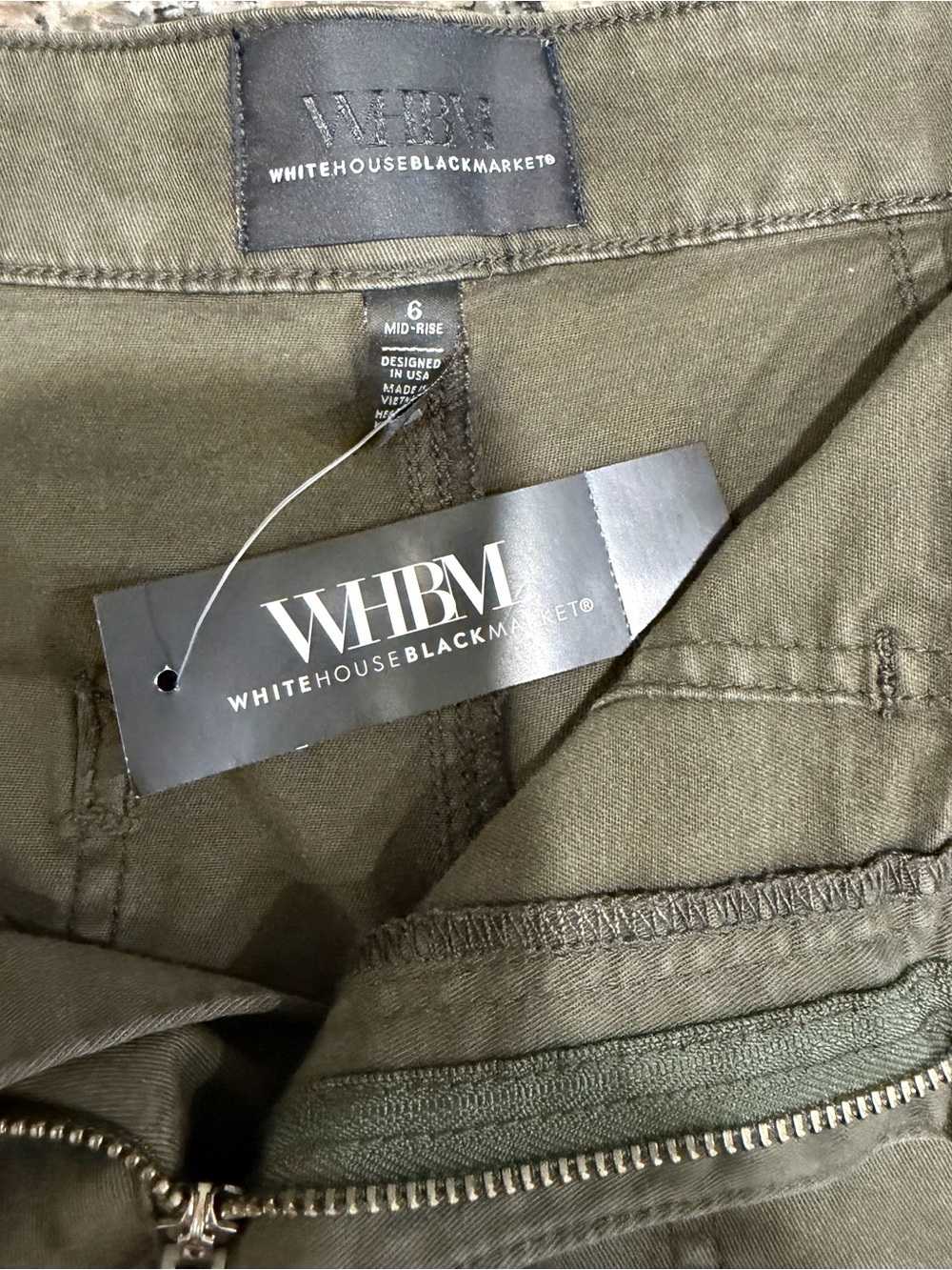 White House Black Market Olive Utility Cargo Shorts - Picture 3 of 10